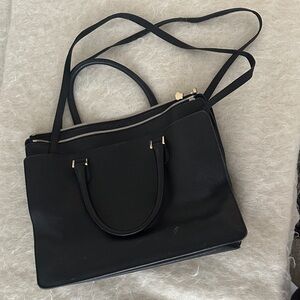 Valextra Black Leather Tote Bag Made in Italy Minimalist Shoulder Bag